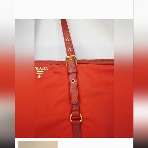 Authentic Red Prada Convertible Belted Hobo Tessuto with Leather❣️ - Picture 7 of 16